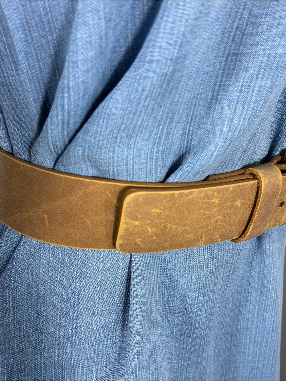 ALDO Womens belt Sz L tan genuine leather made in Canada